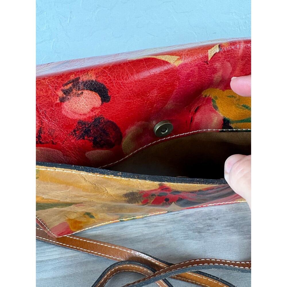 Patricia Nash Van Sannio Floral Leather Crossbody Bag Clutch Colorful Trifold - Picture 4 of 8